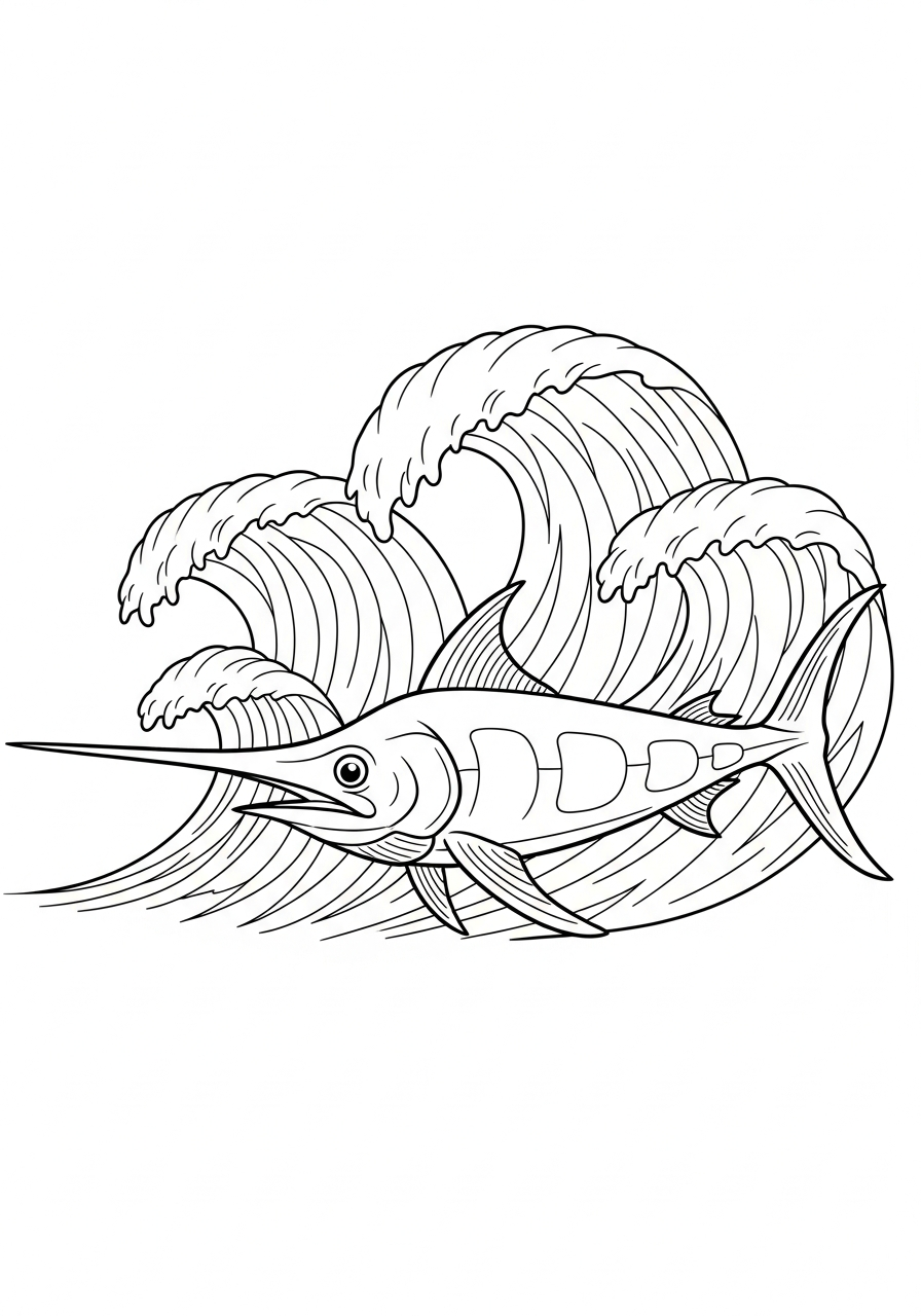 pesce spada da stampare e colorare gratis