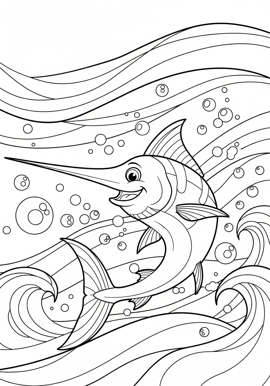 pesce spada disegno da colorare