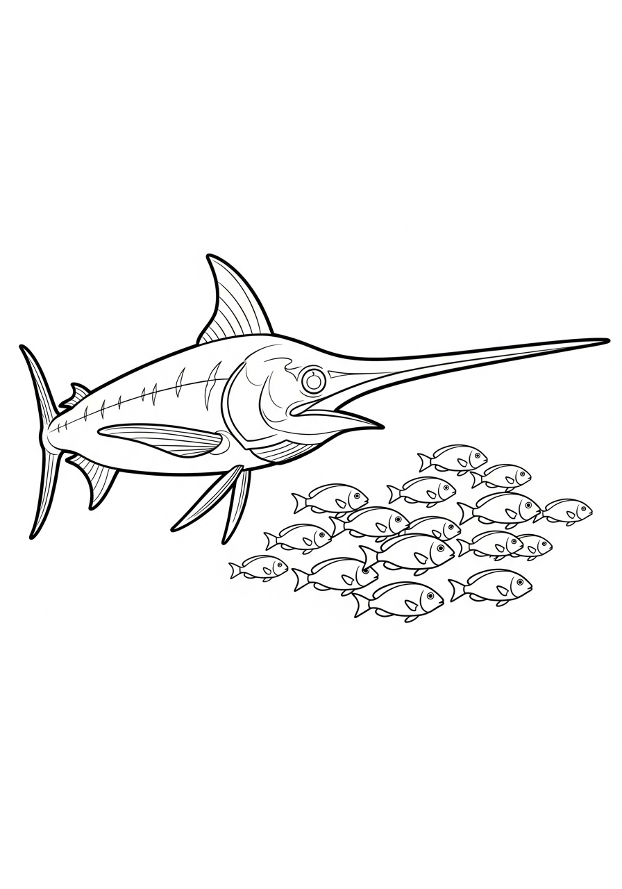 disegni di pesce spada da colorare 1