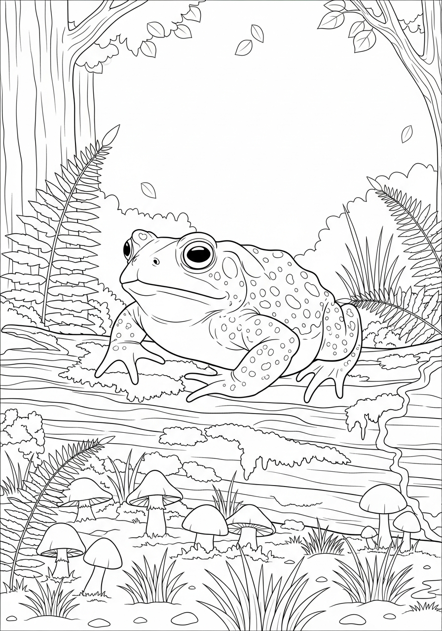 disegni da colorare rospo per bambini