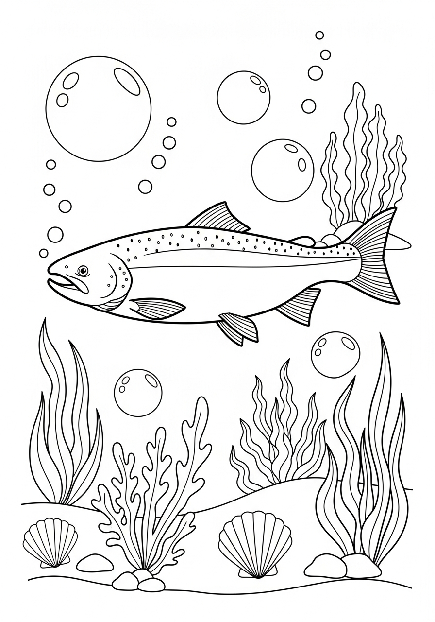 foto salmone da colorare 1