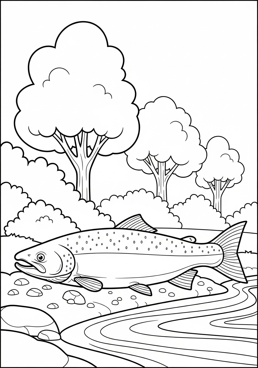 immagine salmone da colorare
