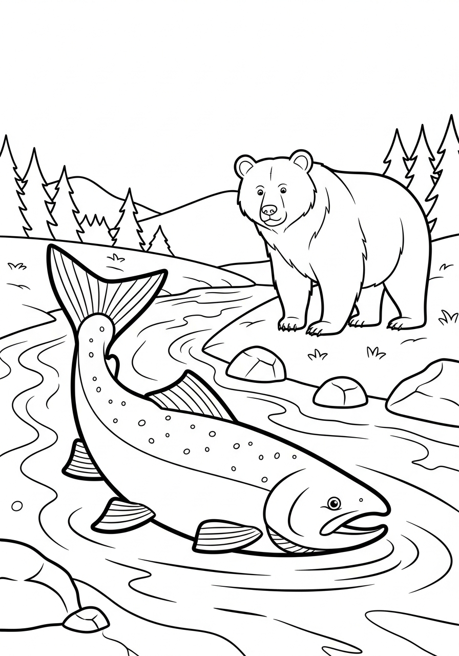 disegni salmone da colorare pdf