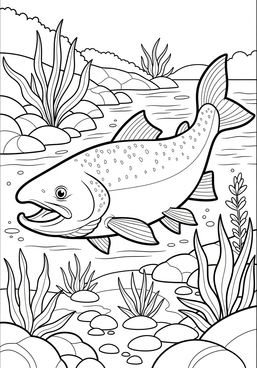 disegni di salmone da colorare 1