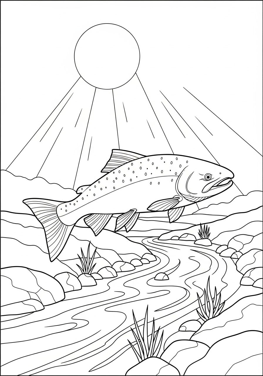 salmone disegno da colorare facile