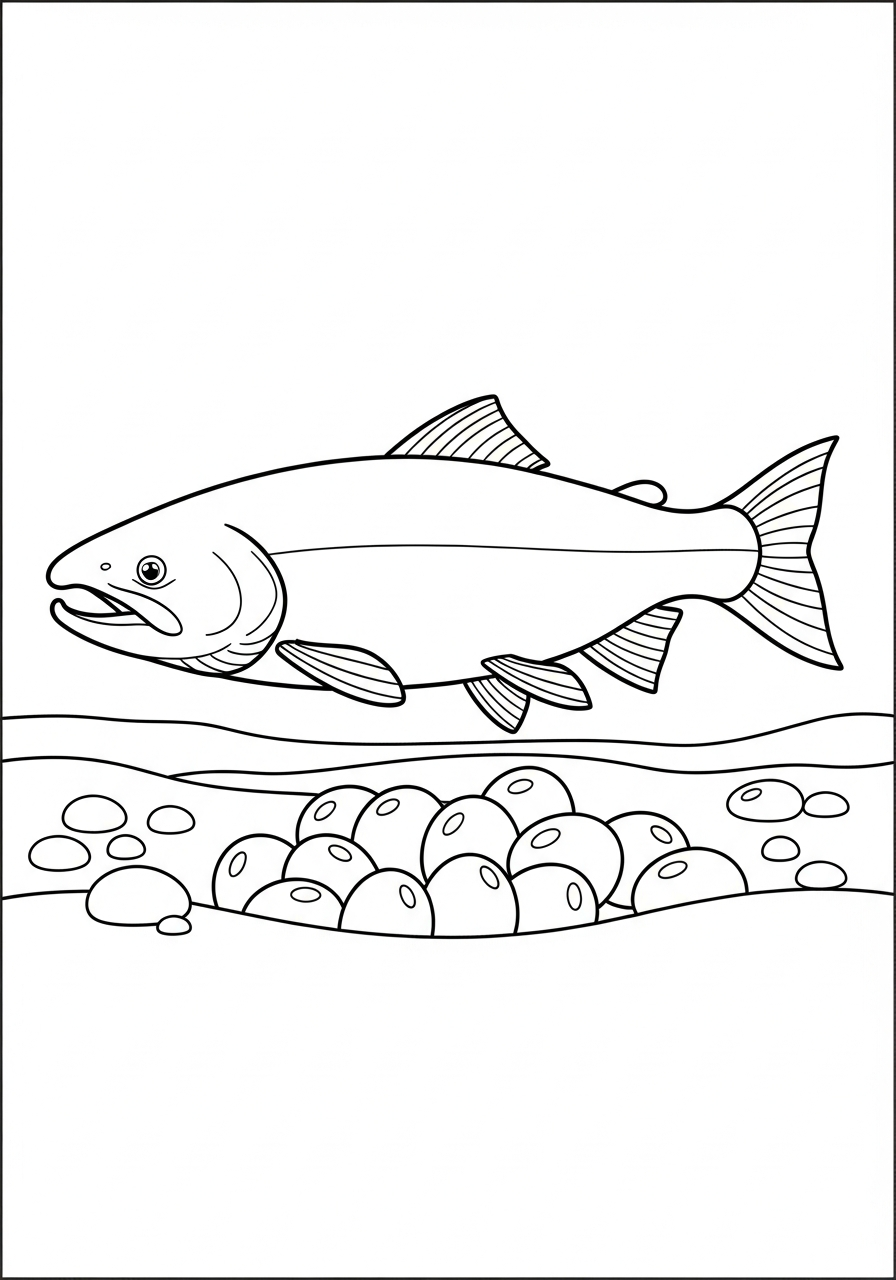 disegno salmone da colorare