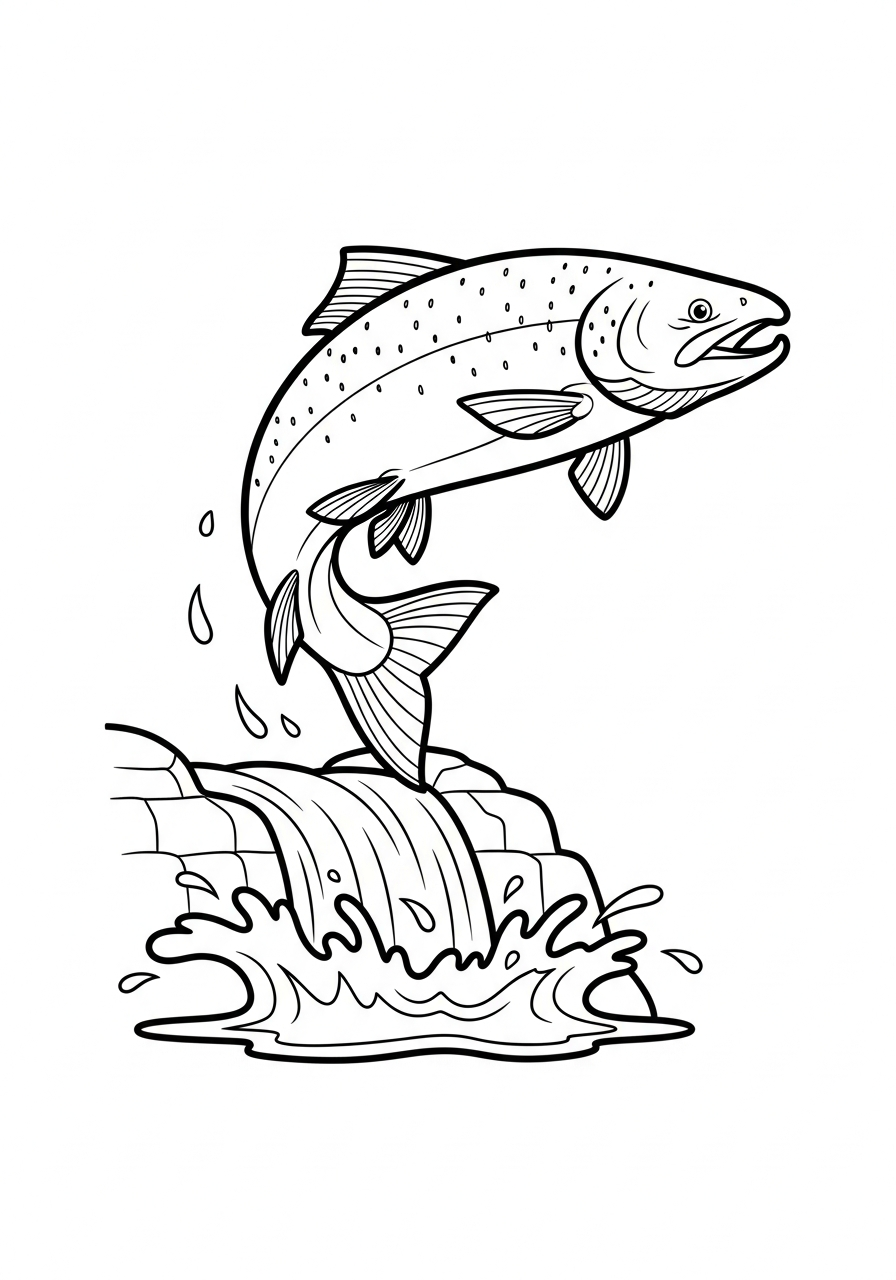 disegni facili di salmone da colorare