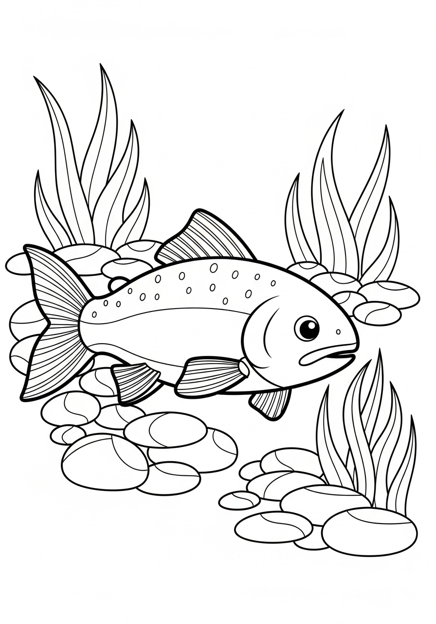 disegni di salmone da colorare
