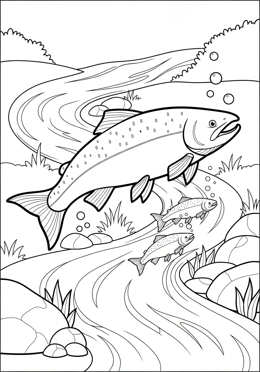 immagine di salmone da colorare