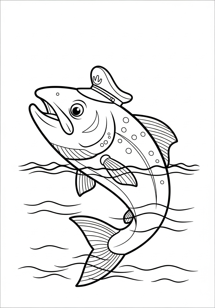 disegni da colorare gratis per bambini di salmone