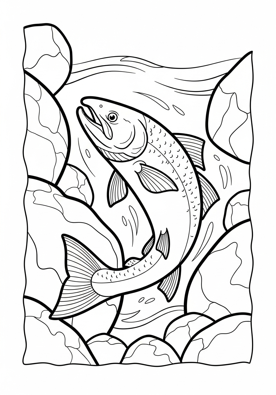 disegni da colorare gratis salmone