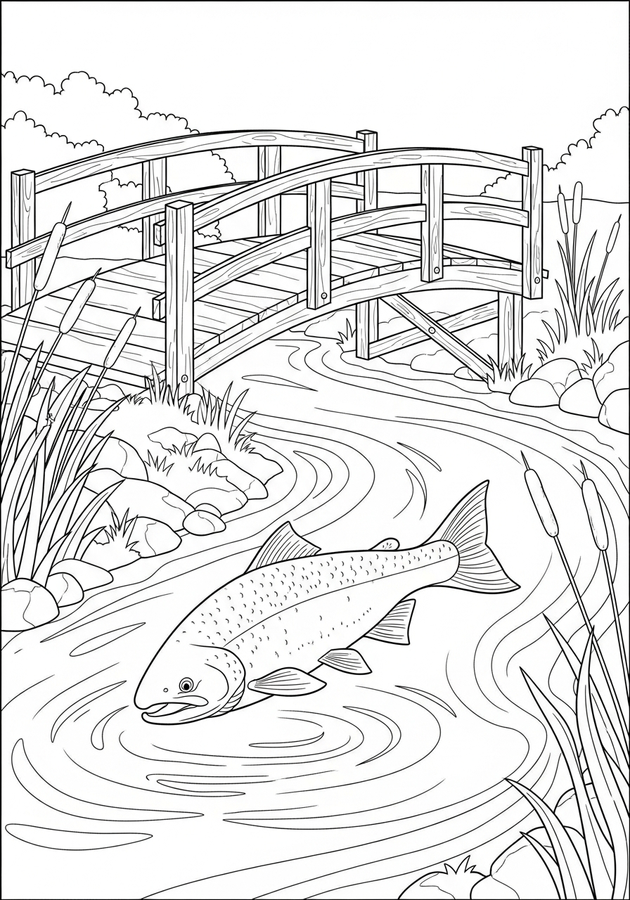 immagine salmone da colorare 1