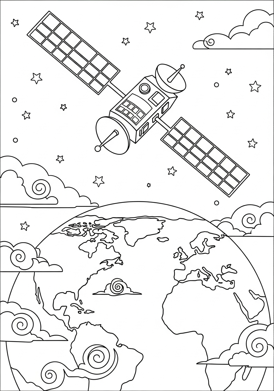 satellite da colorare e stampare