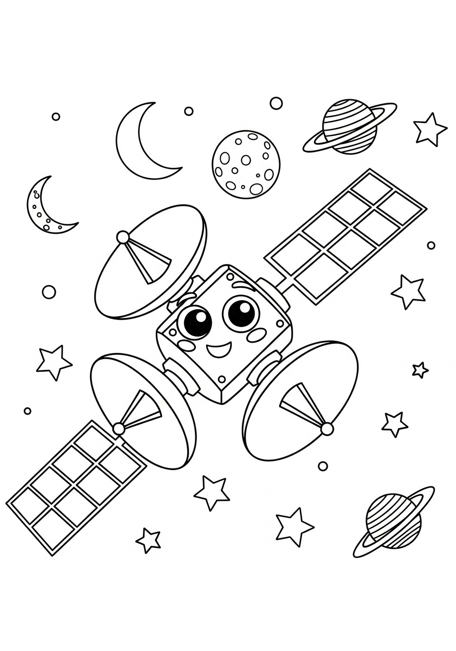 satellite disegno da colorare facile