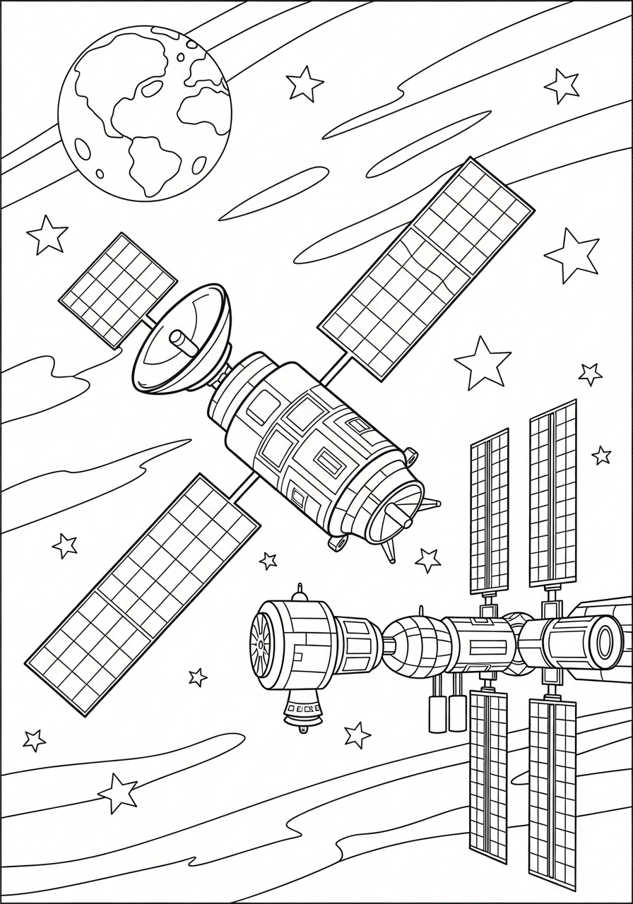 satellite da colorare a4