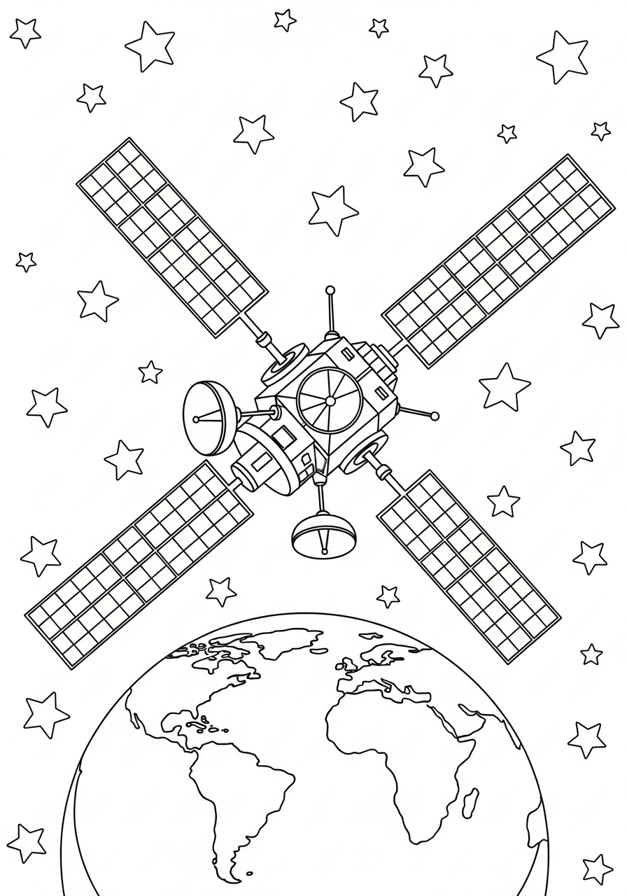 disegni satellite da colorare gratis
