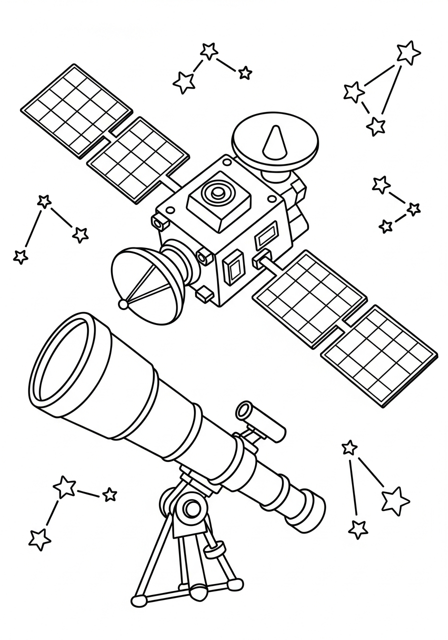 disegni satellite da colorare per bambini
