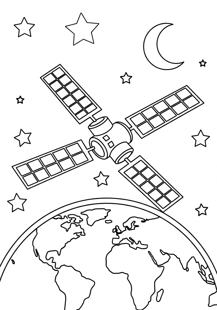 disegno satellite da colorare e stampare