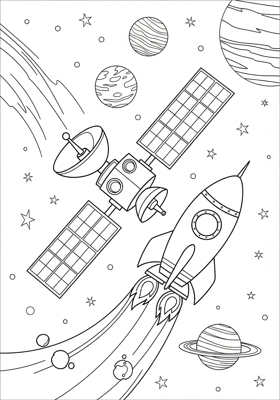 disegni satellite da colorare gratis 1
