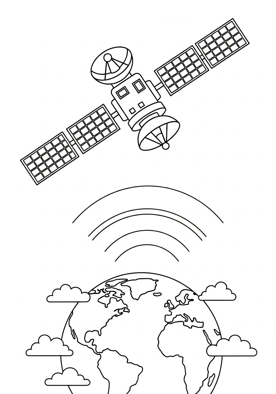 disegno satellite da colorare