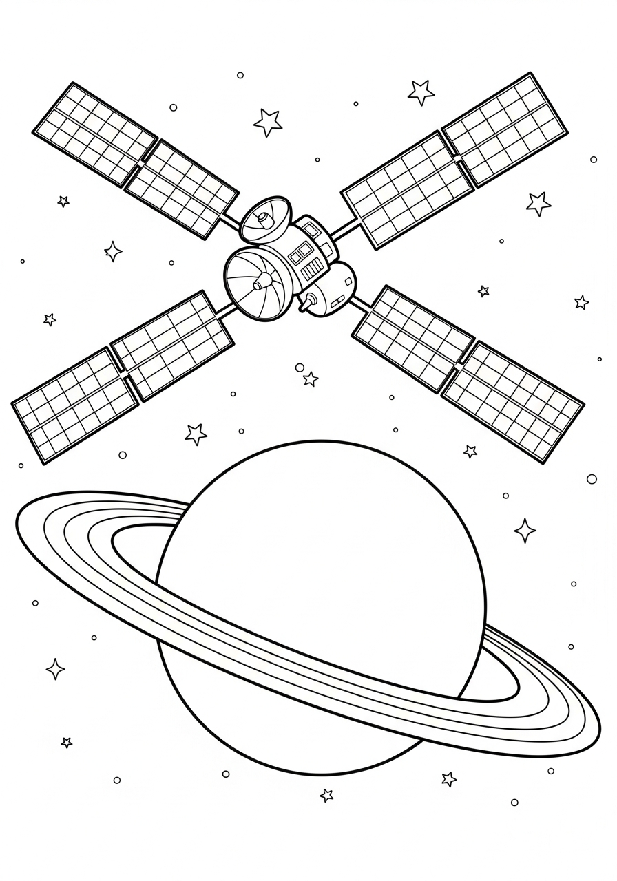satellite da stampare e colorare per bambini