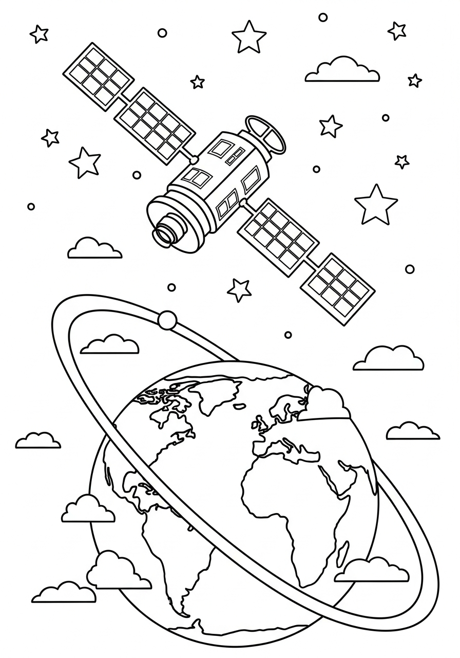 satellite da colorare per bambini