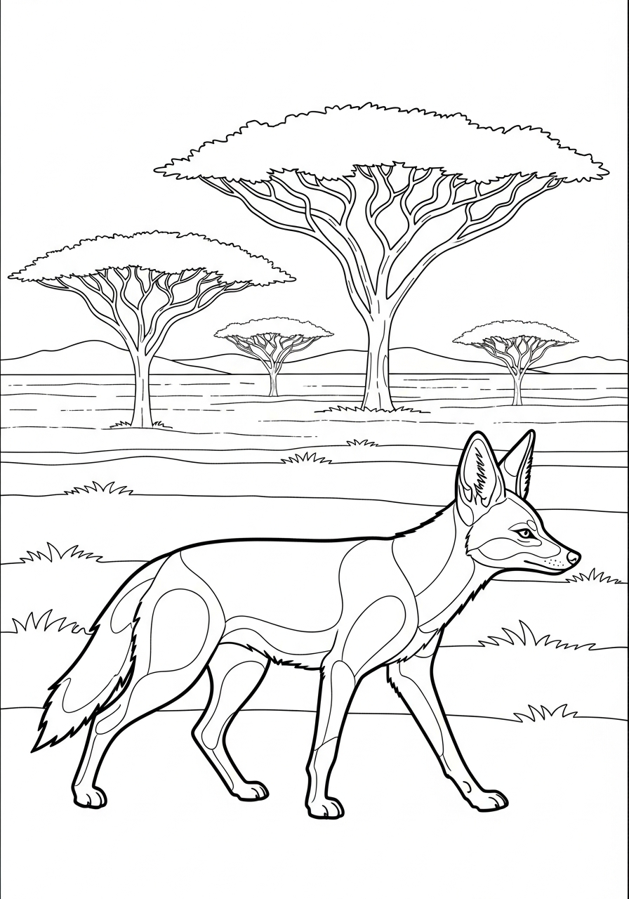 disegni di sciacallo da colorare da stampare