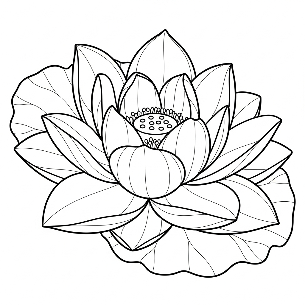 Fiore di loto da colorare thumbnail