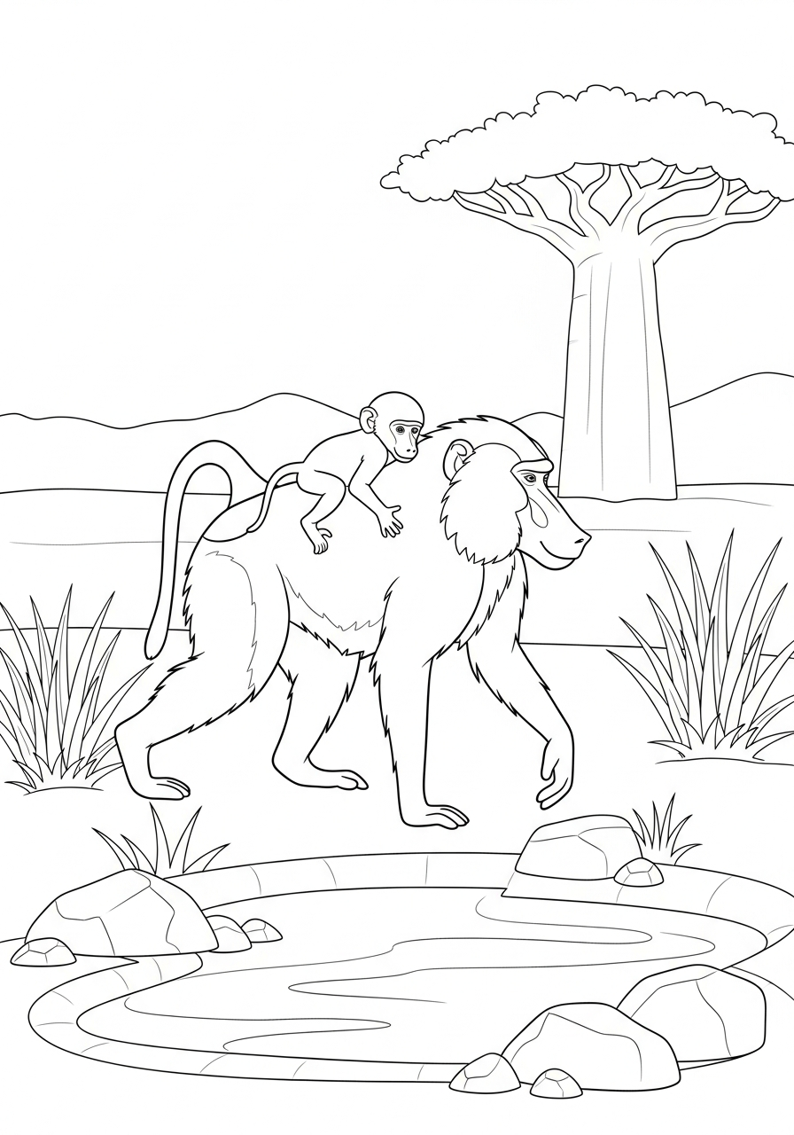 babbuino da colorare bambini