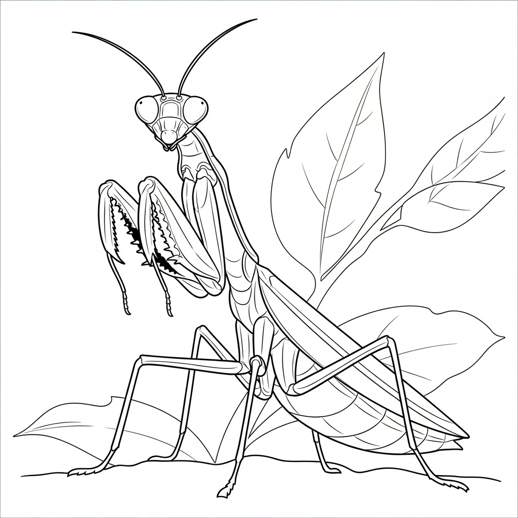 Mantis religiosa da colorare thumbnail