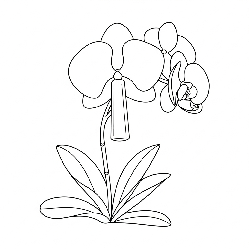 Orchidea da colorare thumbnail