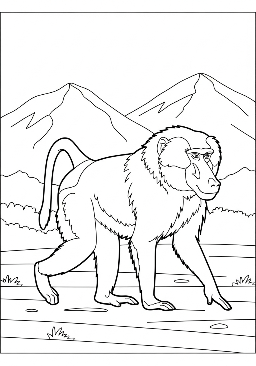 babbuino da colorare per bambini