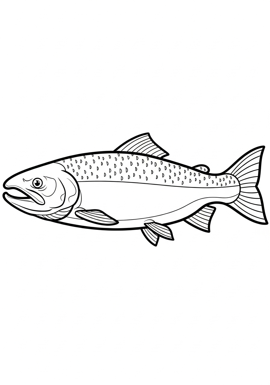 disegni salmone facili da colorare