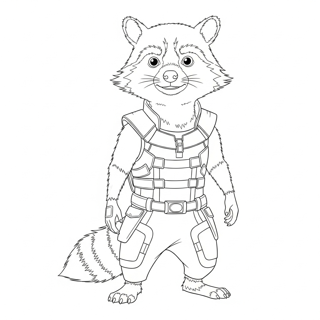 Rocket Raccoon da colorare thumbnail