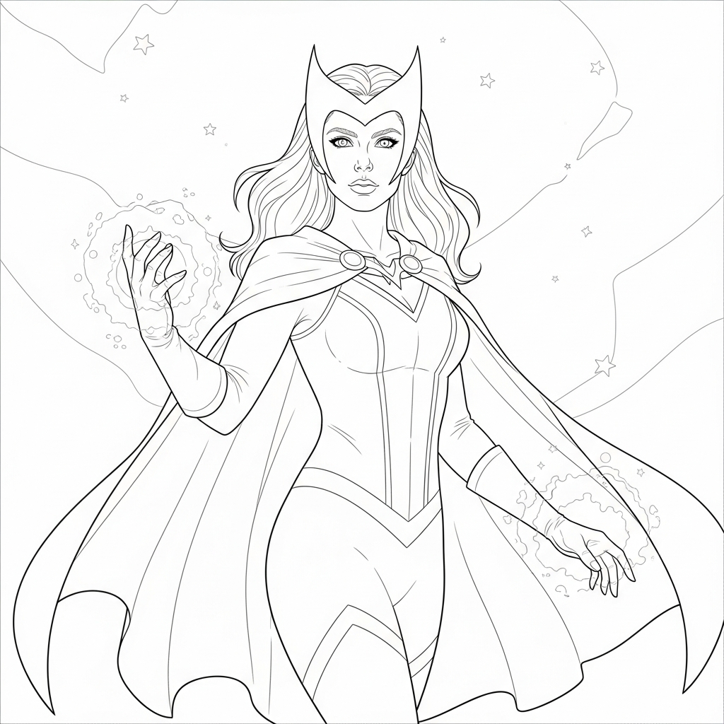 Scarlet Witch da colorare thumbnail