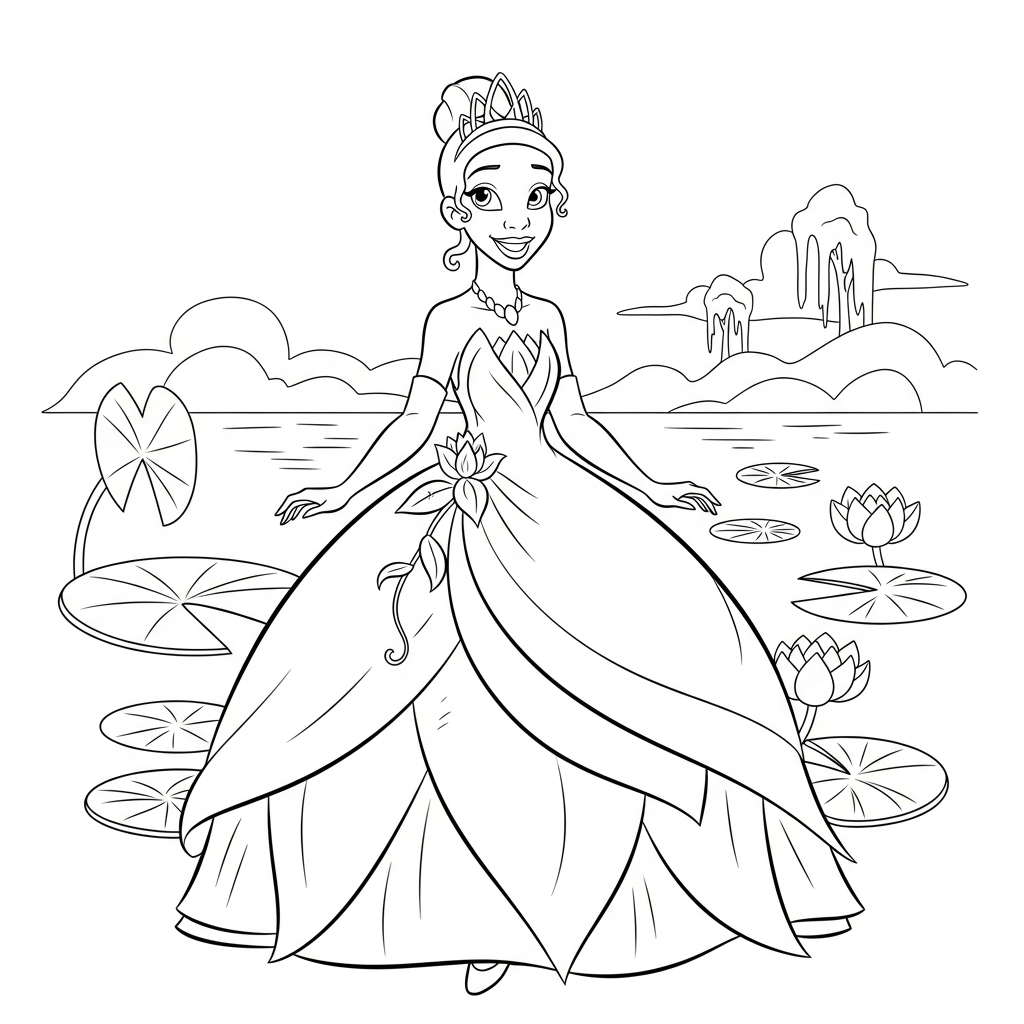 Tiana da colorare thumbnail