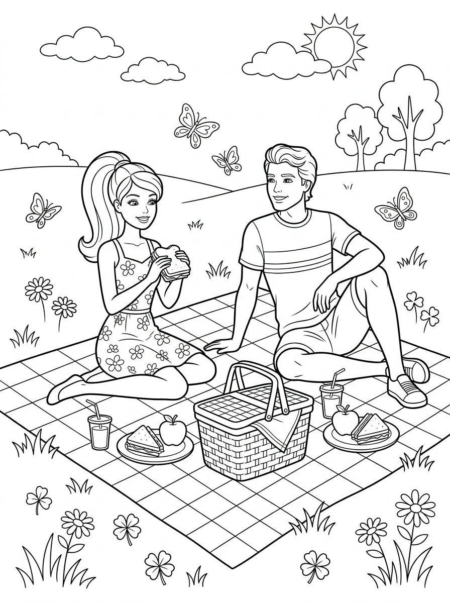 Barbie e Ken da colorare e stampare