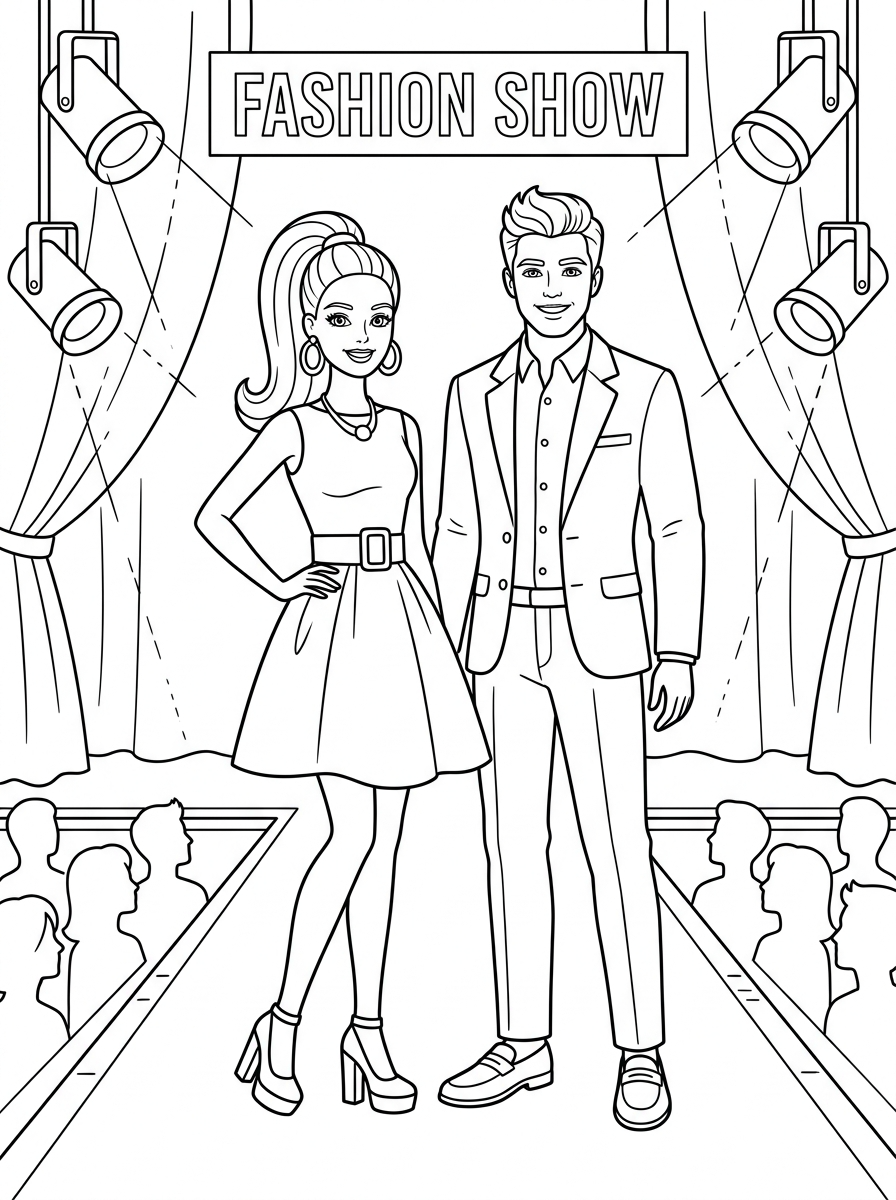 disegni da colorare Barbie e Ken pdf
