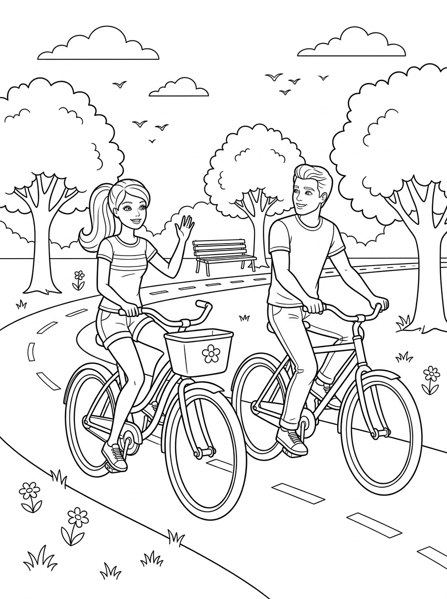 disegni di Barbie e Ken da colorare