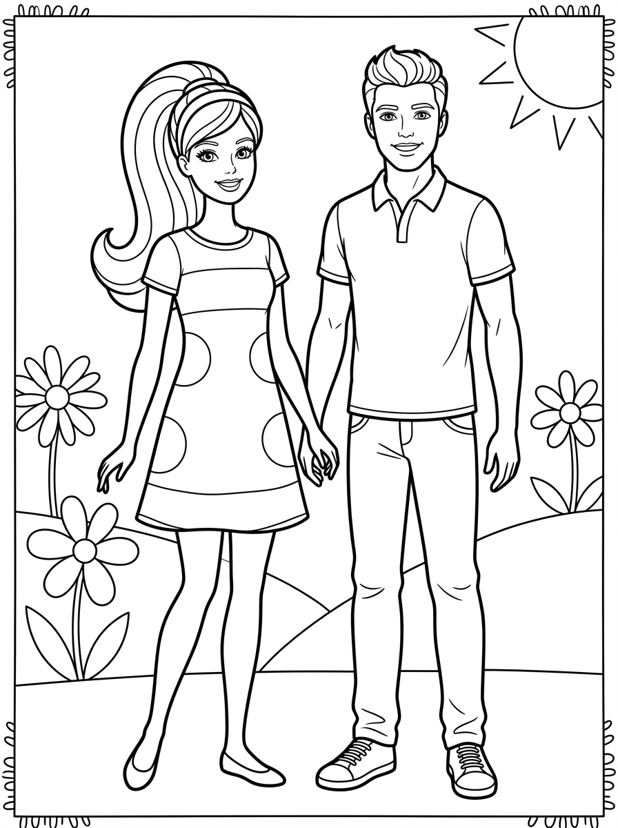 Barbie e Ken da colorare e stampare pdf