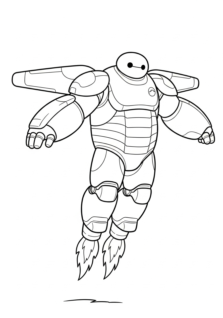 Baymax da stampare e colorare per bambini 1