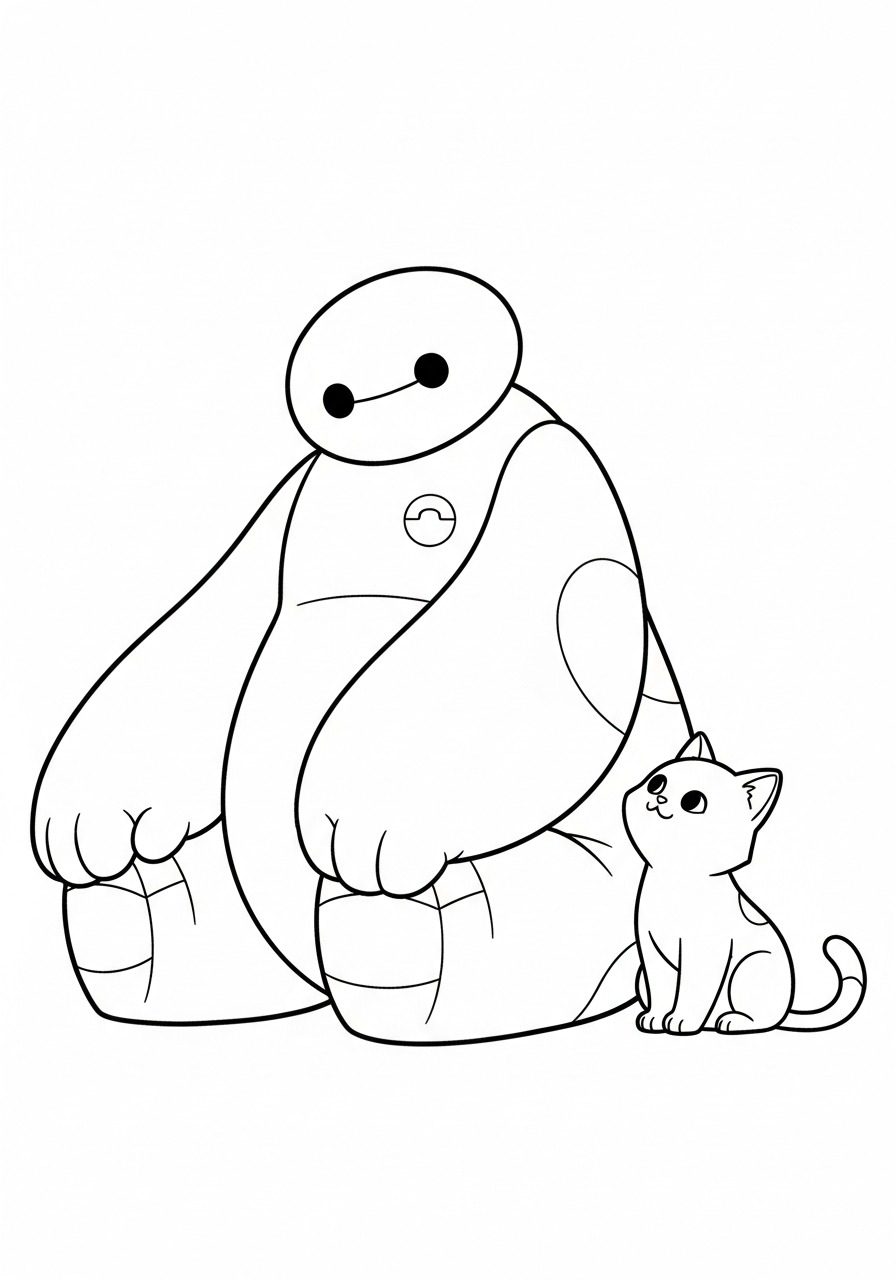 Baymax disegno facile da colorare