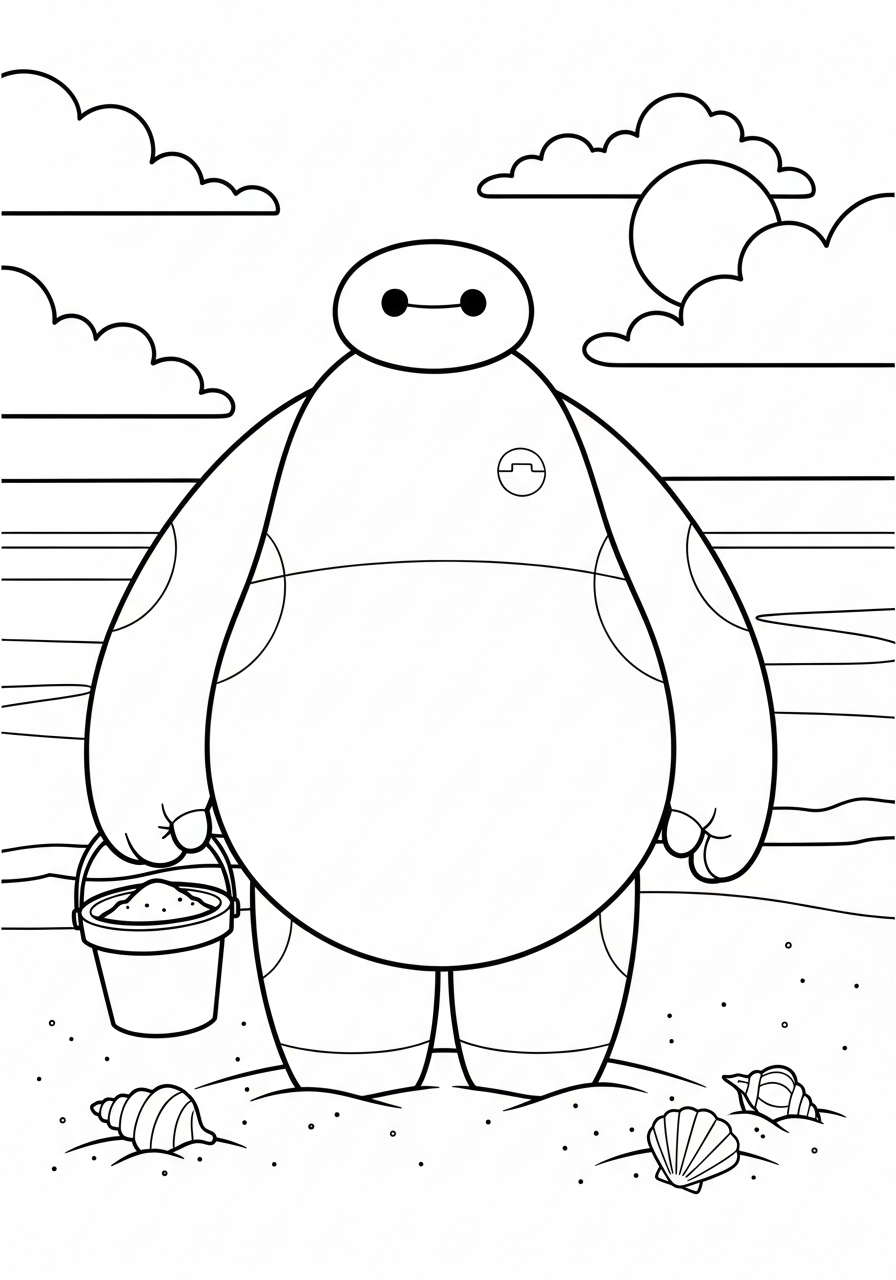 Baymax da stampare e colorare per bambini