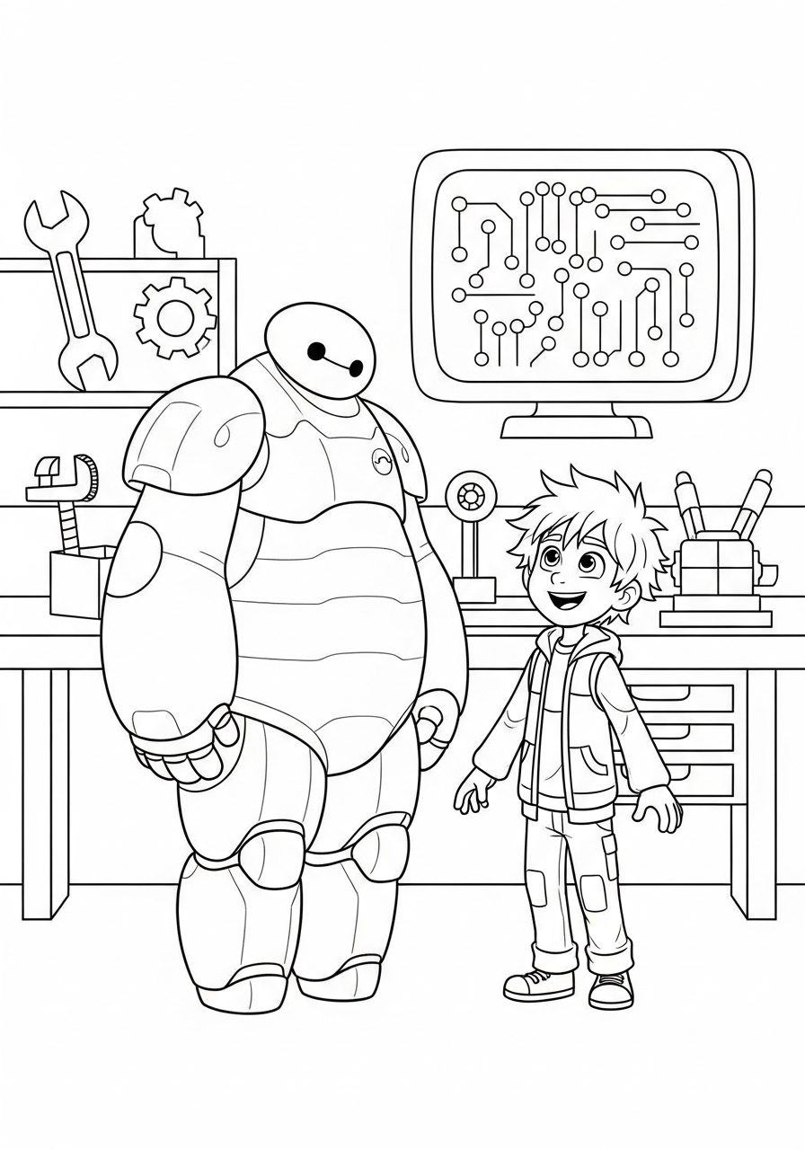 Baymax da colorare a4