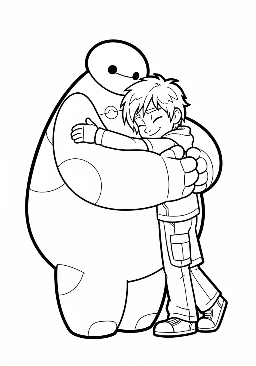 Baymax disegno da colorare facile