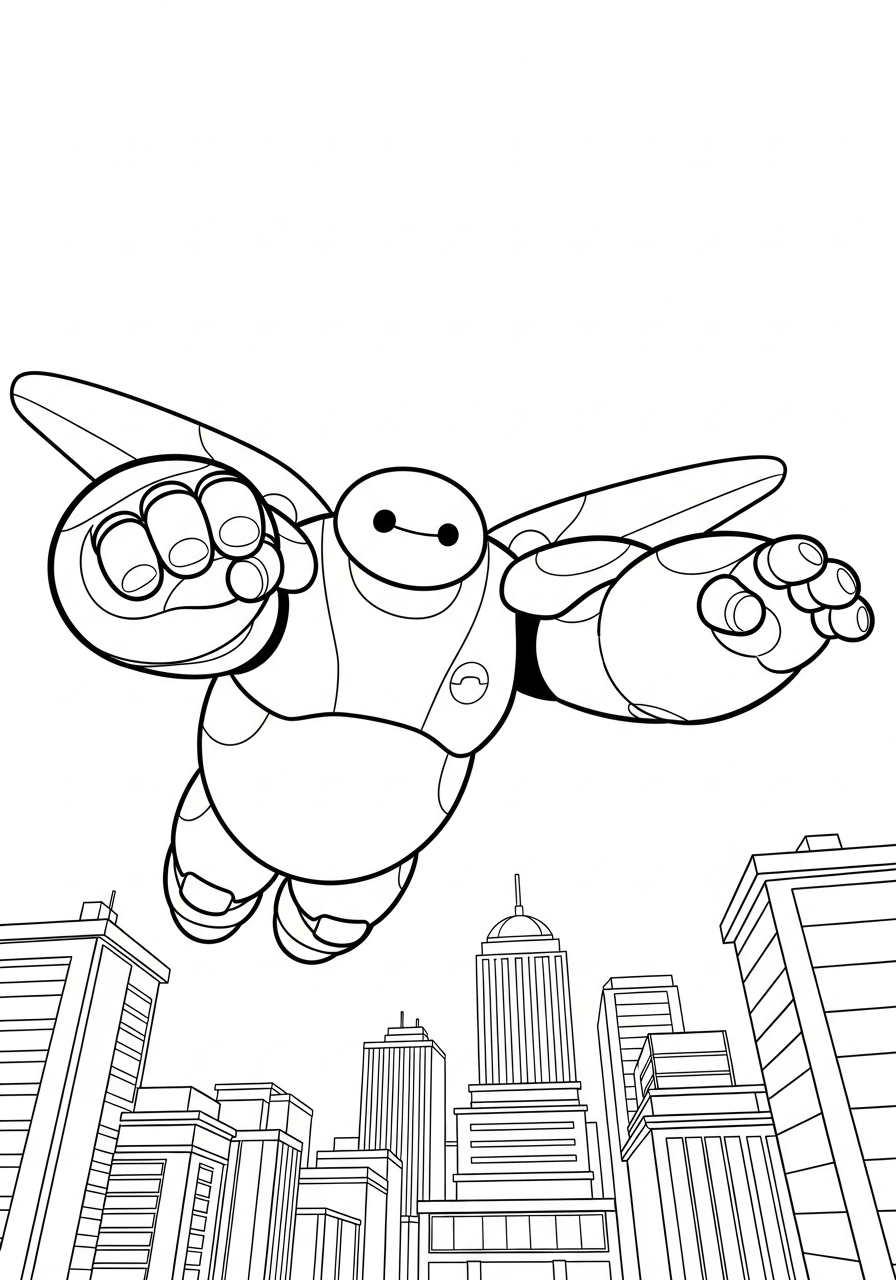 disegni di Baymax da colorare da stampare