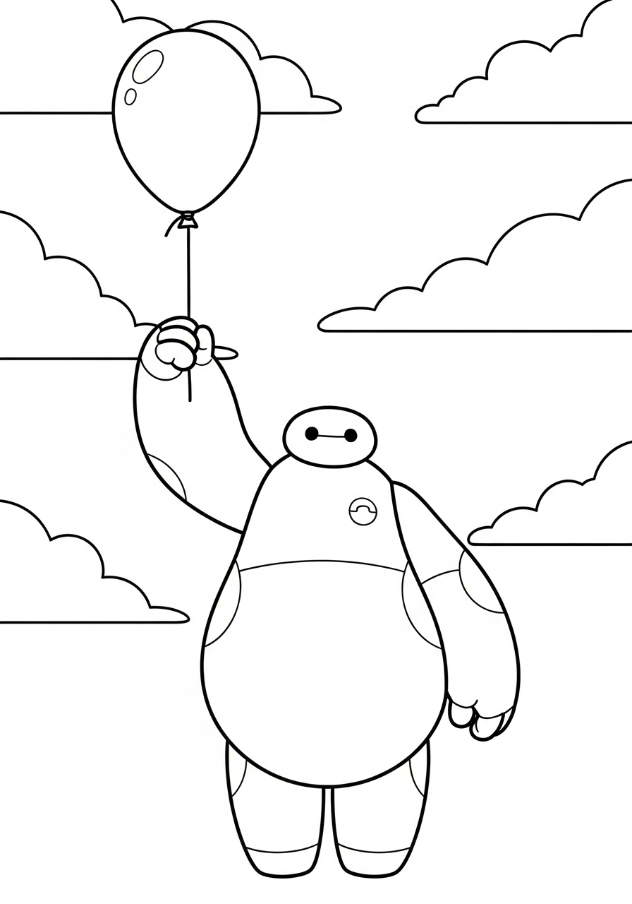 Baymax da colorare e stampare pdf