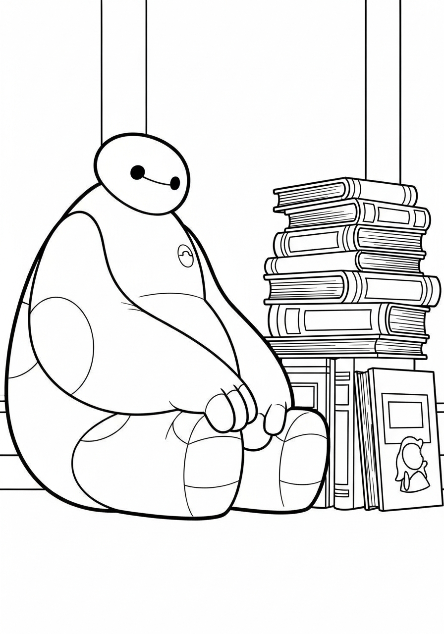 Baymax da stampare e colorare gratis
