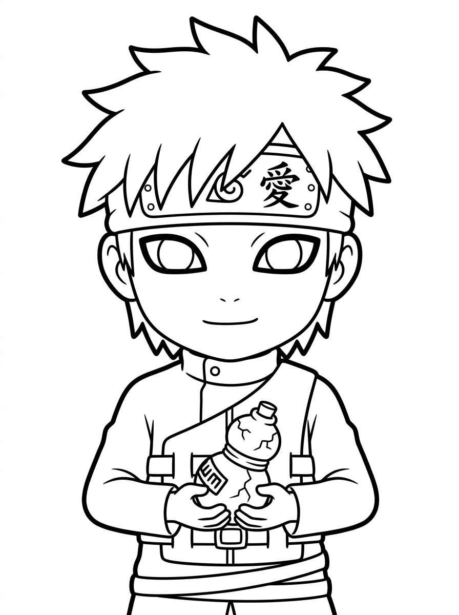 disegni Gaara da colorare pdf 1