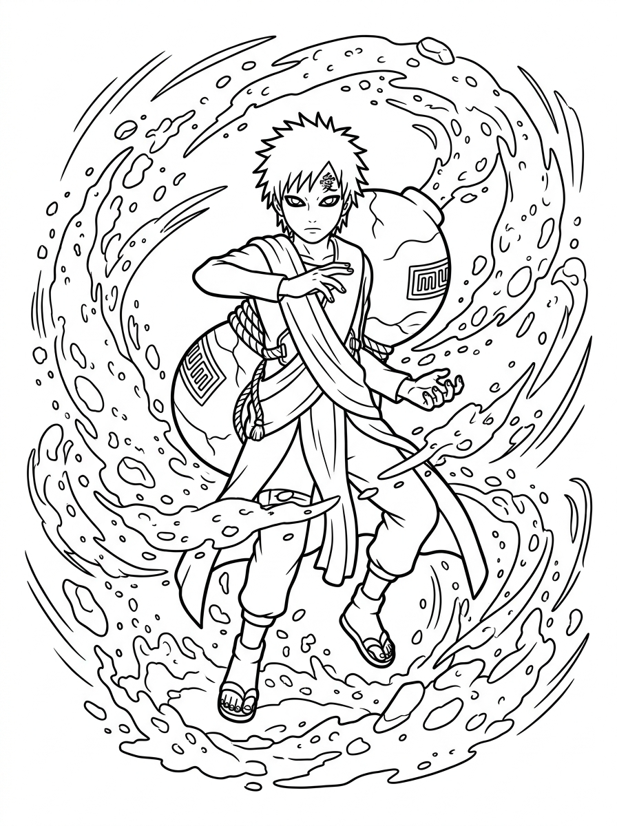 immagini di Gaara da colorare e stampare
